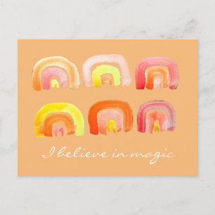 Carte Postale Orange arc-en-ciel rétro inspiration citation cart