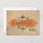 Carte Postale Orange Art Déco Obliviate Spell Graphisme (Devant / Derrière)