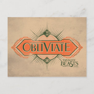Carte Postale Orange Art Déco Obliviate Spell Graphisme