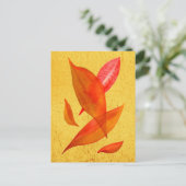 Carte Postale Orange Automne automne feuille saisonnière art (Debout devant)