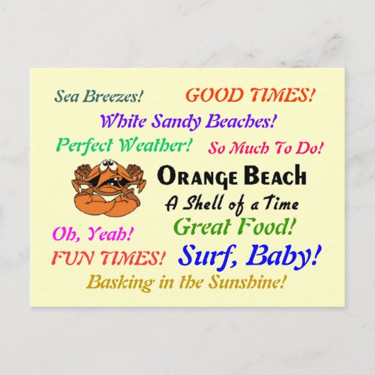 Carte Postale Orange Beach Alabama (Devant)