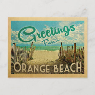 Carte Postale Orange Beach Vintage voyage