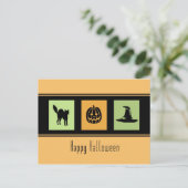 Carte postale Orange Black Happy Halloween (Debout devant)