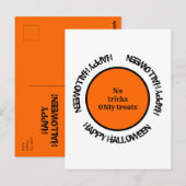 Carte Postale Orange Black Typographie Moderne Happy Halloween (Devant / Derrière)