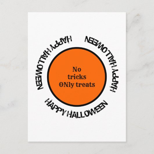 Carte Postale Orange Black Typographie Moderne Happy Halloween (Devant)