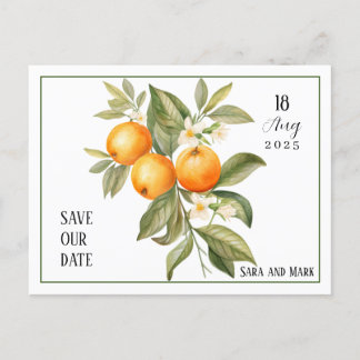 Carte Postale Orange Blossom Enregistrer la date