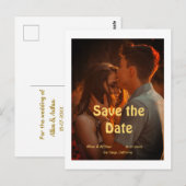 Carte Postale orange boho enregistrer la date QR ajouter le nom (Devant / Derrière)