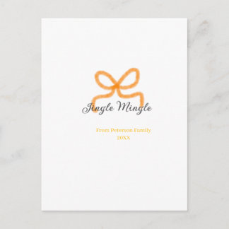 Carte Postale Orange bow jingle Mingle retro boho family namdate