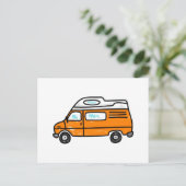 Carte Postale Orange Campervan (Debout devant)