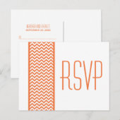 Carte postale Orange Chevron Border RSVP (Devant / Derrière)