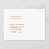 Carte postale Orange Chevron Border RSVP (Dos)
