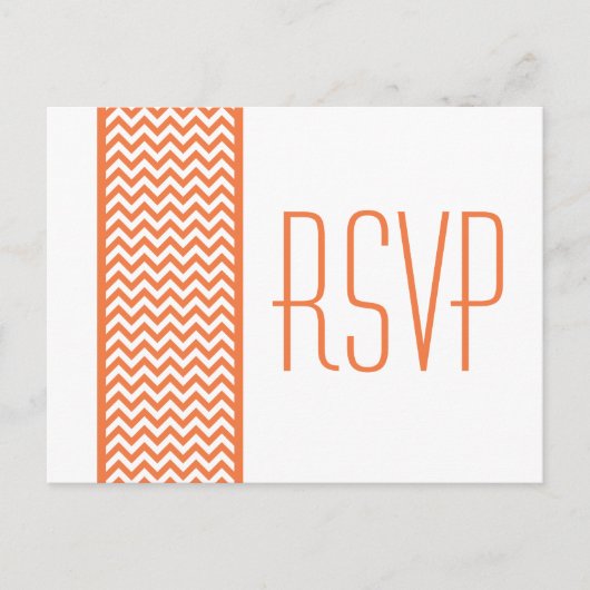 Carte postale Orange Chevron Border RSVP (Devant)