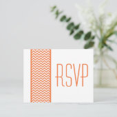Carte postale Orange Chevron Border RSVP (Debout devant)