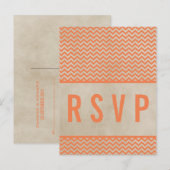Carte postale Orange Chic Chevron RSVP (Devant / Derrière)