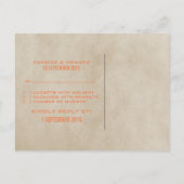 Carte postale Orange Chic Chevron RSVP (Dos)