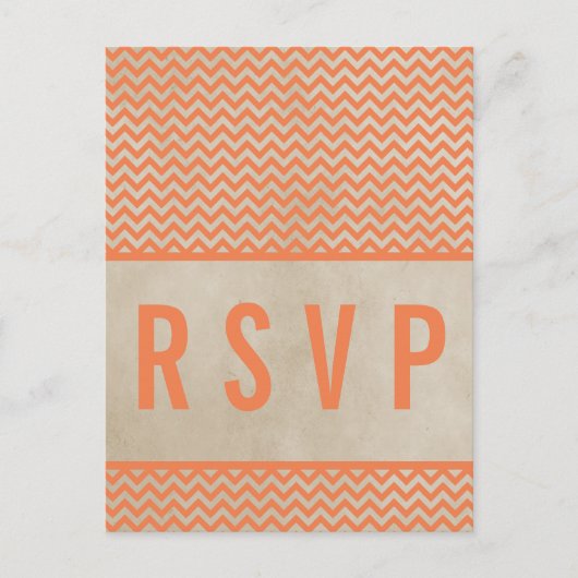 Carte postale Orange Chic Chevron RSVP (Devant)