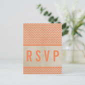 Carte postale Orange Chic Chevron RSVP (Debout devant)