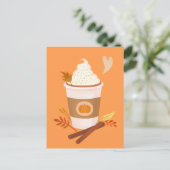 Carte postale orange citrouille Spice Latte (Debout devant)