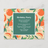 Carte Postale Orange Citrus Fruit Retro Motif Anniversaire Invit (Devant)