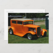 Carte Postale Orange Classic Car (Devant / Derrière)