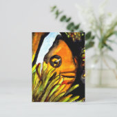 Carte Postale Orange Clown Poisson aquarelle peinture d'art orig (Debout devant)