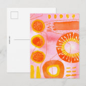 Carte Postale Orange Coral Abstract Postcard (Devant / Derrière)