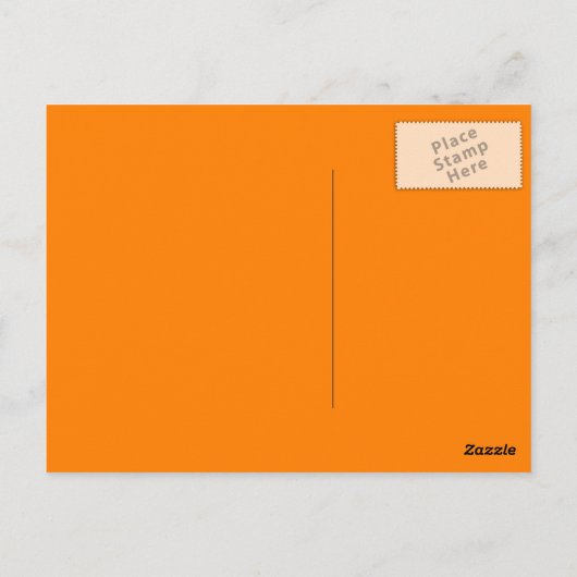 Carte postale orange couleur vive (Dos)