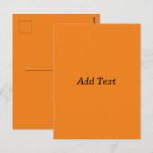 Carte Postale Orange Créez votre propre ajouter du texte personn (Devant / Derrière)