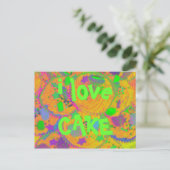 Carte postale Orange Cupcakes 'i love CAKE' (Debout devant)