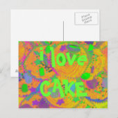 Carte postale Orange Cupcakes 'i love CAKE' (Devant / Derrière)