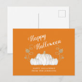 Carte Postale Orange Cute Citrouille Happy Halloween (Devant / Derrière)