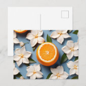 Carte Postale Orange d'agrumes Abstraits et fleurs (Devant / Derrière)
