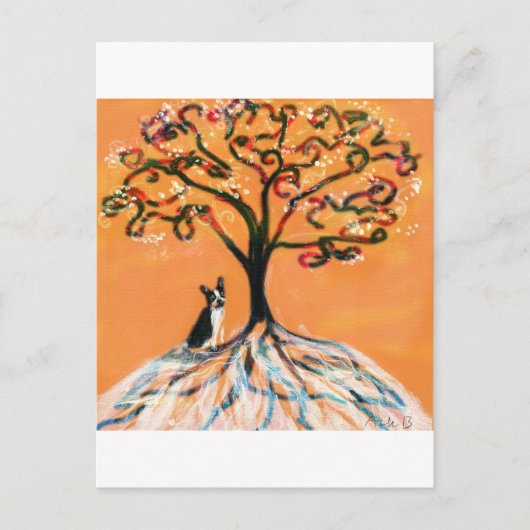 Carte Postale Orange de Boston Terrier (Devant)
