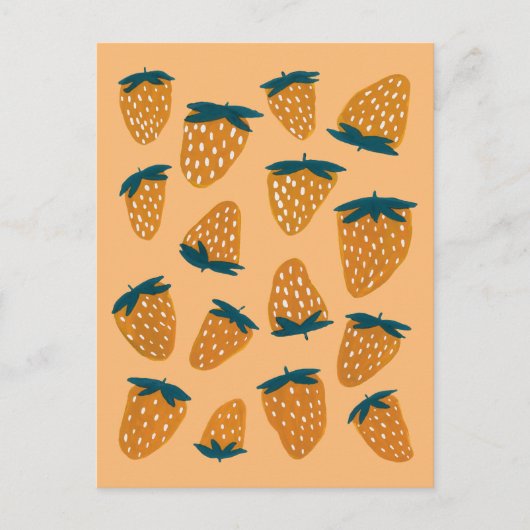 Carte Postale Orange de fraises d'été bio (Devant)