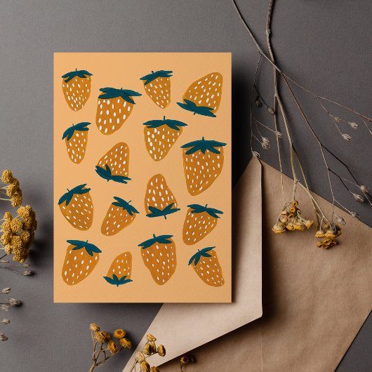 Carte Postale Orange de fraises d'été bio