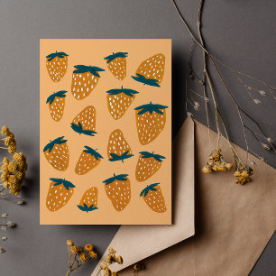 Carte Postale Orange de fraises d'été bio