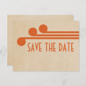 Carte postale Orange Deco Chic Save the Date (Devant / Derrière)