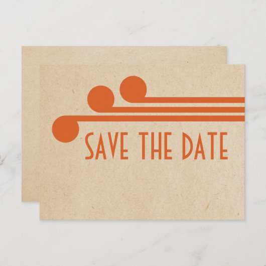 Carte postale Orange Deco Chic Save the Date (Devant / Derrière)