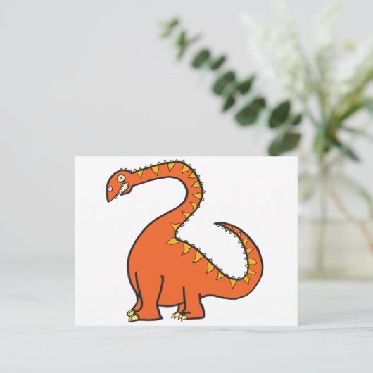 Carte Postale Orange Diplodocus (Debout devant)