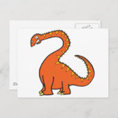 Carte Postale Orange Diplodocus (Devant / Derrière)