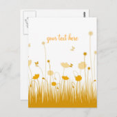 Carte Postale Orange et blanc Poppies de pré Script (Devant / Derrière)