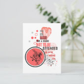 Carte Postale Orange et noir Serpents offensés citation sarcasti (Debout devant)