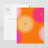 Carte Postale orange et rose couleur pop (Devant / Derrière)