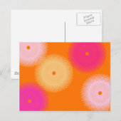 Carte Postale orange et rose pop couleur (Devant / Derrière)