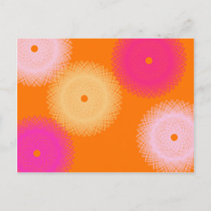 Carte Postale orange et rose pop couleur