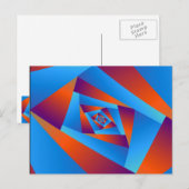 Carte postale orange et spirale bleue (Devant / Derrière)