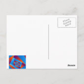 Carte postale orange et spirale bleue (Dos)