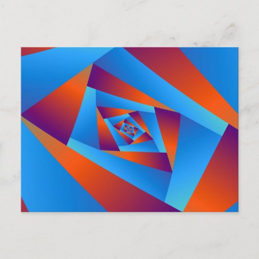 Carte postale orange et spirale bleue (Devant)