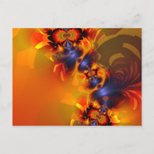 Carte Postale Orange Eyes Aglow - Gold & Violet Delight