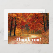 Carte Postale Orange Fall / Autumn Leaves Photo Merci (Devant / Derrière)